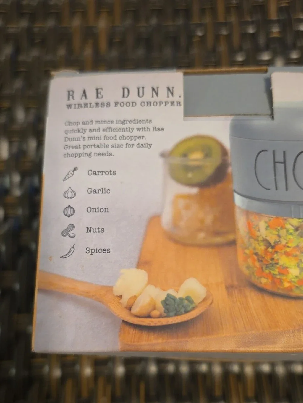 Rae Dunn Blue Wireless Food Chopper - CHOP New